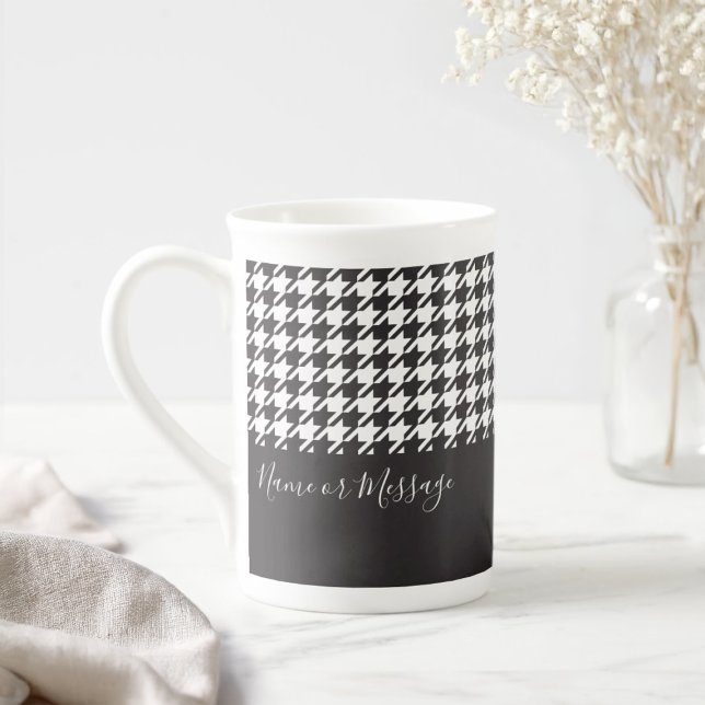 Taza De Porcelana Carne de gallo blanco y negro personalizada (Subido por el creador)