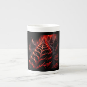 Taza De Porcelana Carretera Fractal De Mandelbrot Negra Y Roja Al In