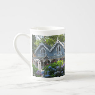 Taza De Porcelana Casa victoriana en azul - Viñetería de Martha