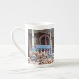 Taza De Porcelana Casa victoriana en la nieve - Viñedo de Martha