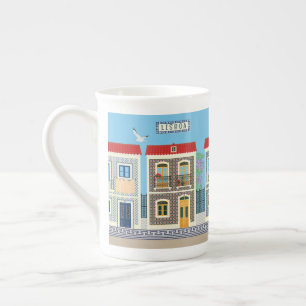 Taza De Porcelana Casas portuguesas hermosas con baldosas o azulejos