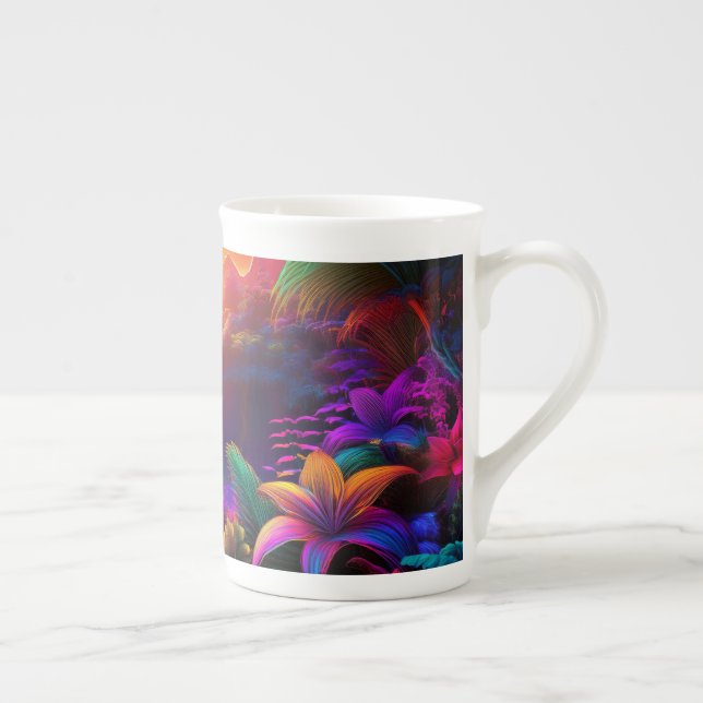 Taza De Porcelana Cascada Tropical (Derecha)