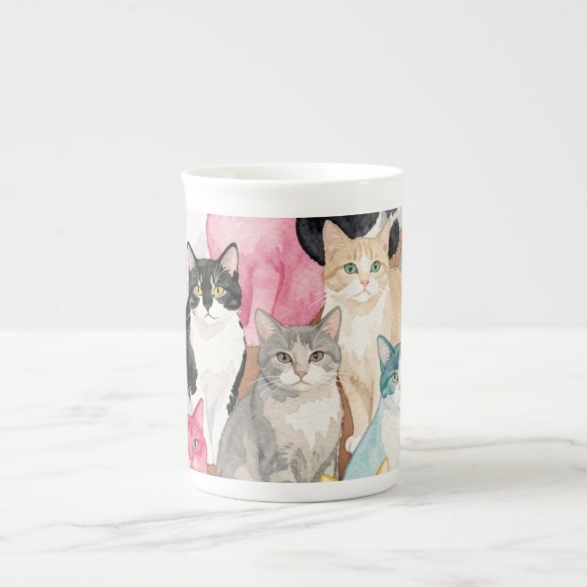 Taza De Porcelana Cats in Multicolour (Frente)