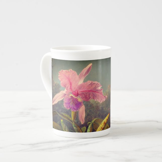 Taza De Porcelana Cattleya Orchid y tres Hummingbirds Heade (Izquierda)