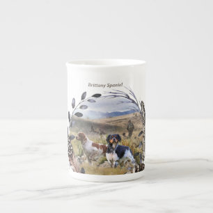 Taza De Porcelana Caza de codornices con un español británico, arte