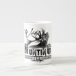 Taza De Porcelana Caza de venados, matamoscas de viajes de aventura
