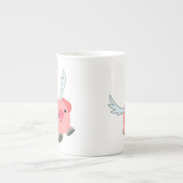 Taza De Porcelana Cerdo Personalizado alado lindo
