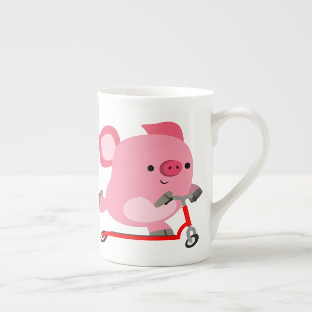 Taza De Porcelana Cerdo Personalizado de ciclismo callejero (Derecha)