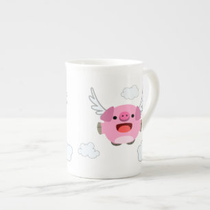 Taza De Porcelana Cerdo Personalizado volador