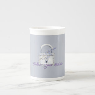 Taza De Porcelana Cerradura de Flores de Lavanda