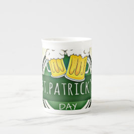 Taza De Porcelana Cervezas de San Patricio