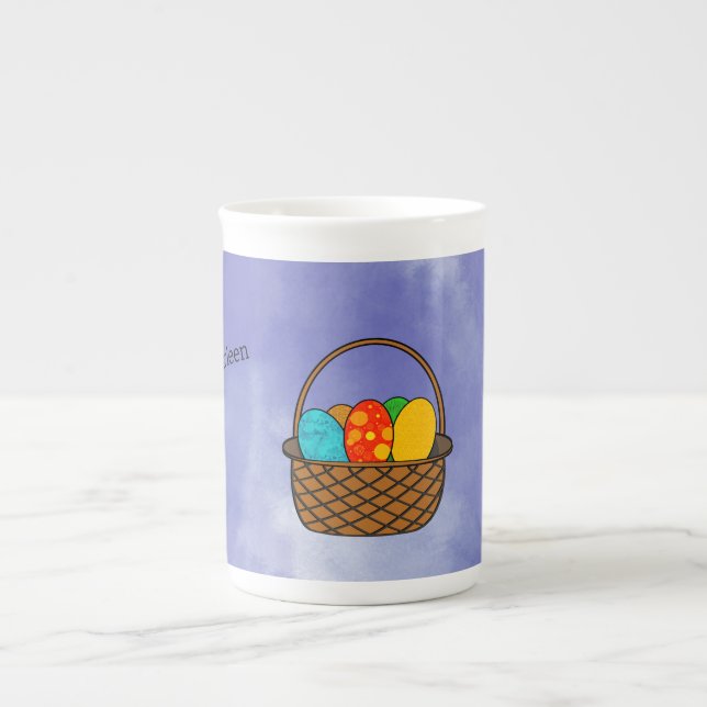 Taza De Porcelana Cesta de Pascua (Frente)