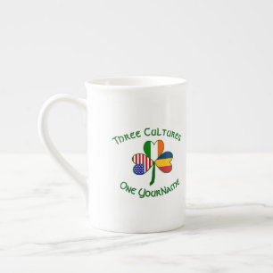 Taza De Porcelana Chad Irlanda Estados Unidos Bandera de Trébol Pers