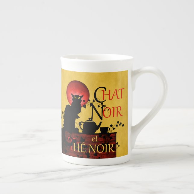 Taza De Porcelana Chat Noir et Thé Noir, té negro de gato (Derecha)