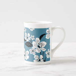 TAZA DE PORCELANA CHERRY BLOSSOM - SAKURA (AZUL HUMEDO)