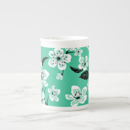 TAZA DE PORCELANA CHERRY BLOSSOM - SAKURA (MINT)