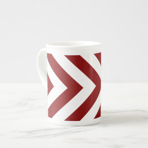 Taza De Porcelana Chevrons rojo y blanco