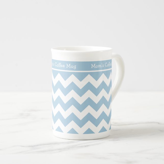 Taza De Porcelana Chevrras blancas y azules de China para personaliz (Derecha)