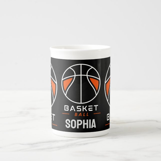 Taza De Porcelana Chica de Baloncesto, Chica de Baloncesto Cumpleaño (Frente)