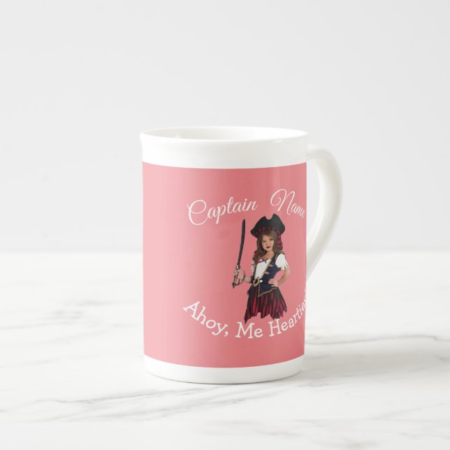 Taza De Porcelana Chica pirata rosado  (Derecha)