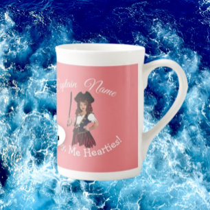 Taza De Porcelana Chica pirata rosado 