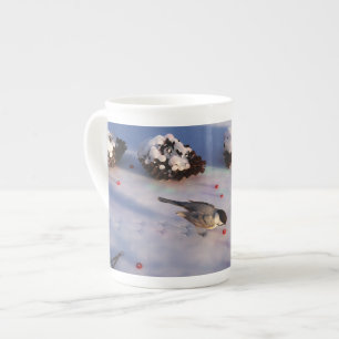 Taza De Porcelana Chickadee Winter Mug