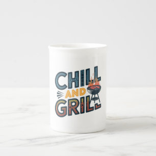 Taza De Porcelana Chill and Grill Mug - Ideal para los amantes de la