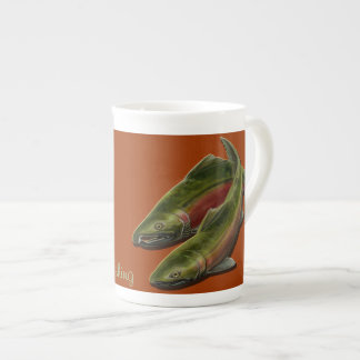 Taza De Porcelana China: La pesca de la Copa del Café Salmon