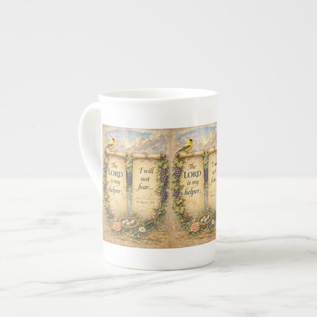 Taza De Porcelana Christian Scripture Mug " The Lord Is My Helper"  (Izquierda)