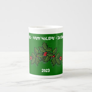 Taza De Porcelana Christmas Holly Specialty Mug