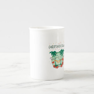 Taza De Porcelana Christmas in July Tropical Colorful Christmas Tree