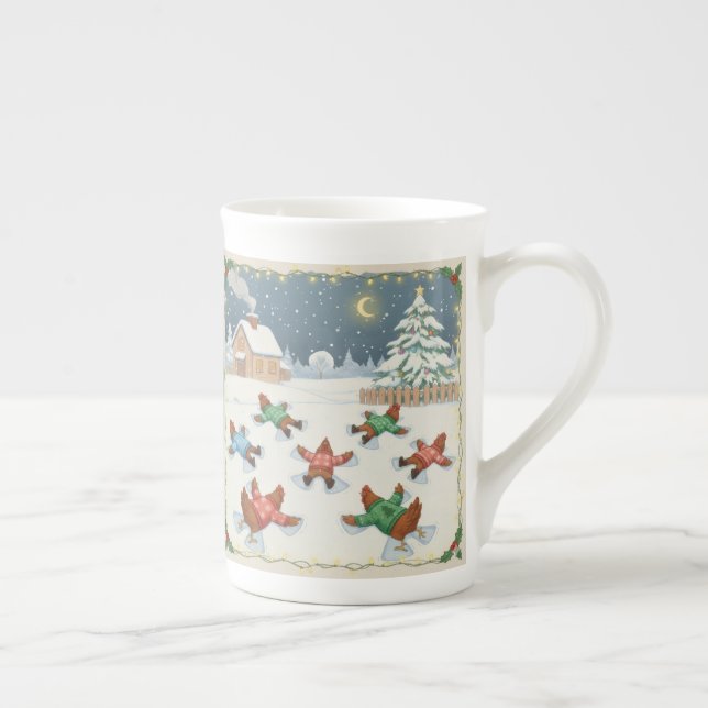 Taza De Porcelana Christmas Poultry in Motion, Coffee Mug (Derecha)