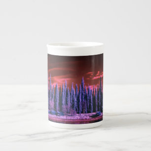 Taza De Porcelana cielo de invierno púrpura