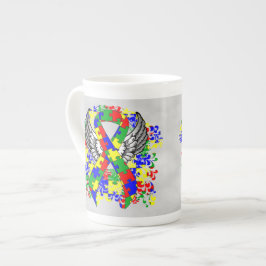 Taza De Porcelana Cinta De Rompecabezas Con Alas