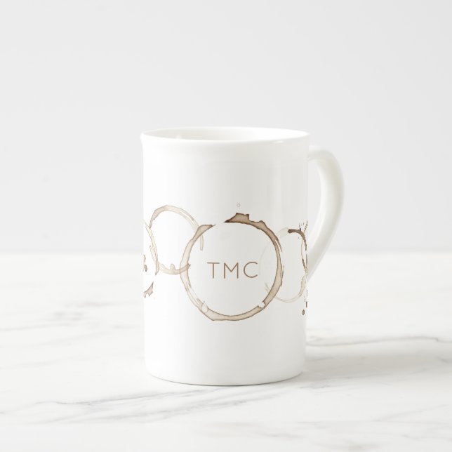 Taza De Porcelana CINTAS DE CAFÉ INICIALES Artista Diversión (Derecha)