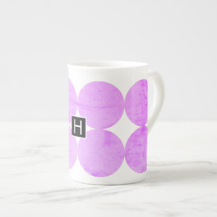Taza De Porcelana Círculos púrpura modernos Monograma