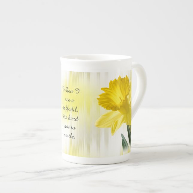 Taza De Porcelana  Cita:  "Cuando veo un daffodil ..."  Fotografías  (Derecha)