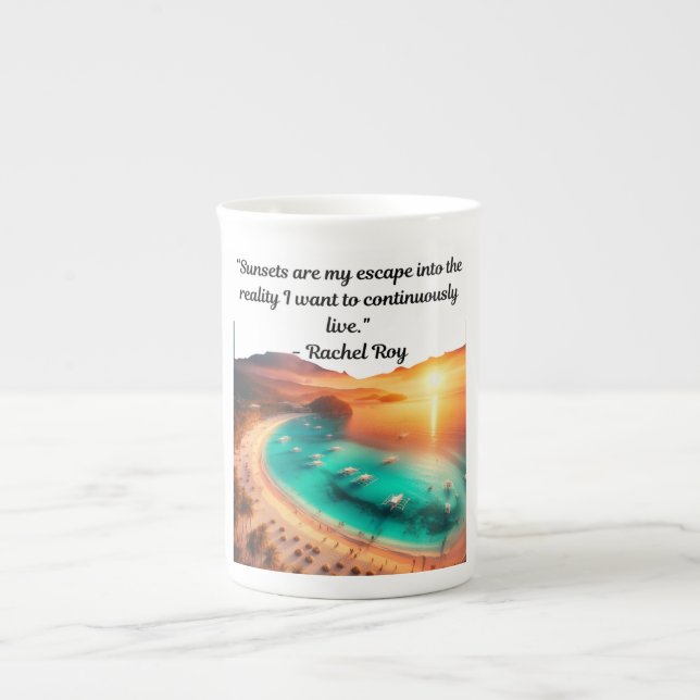 Taza De Porcelana Cita De Escape Del Amanecer (Frente)