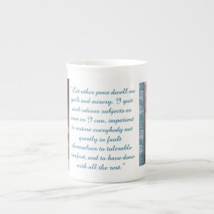 Taza De Porcelana Cita de Jane Austen (Azul)