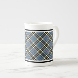 Taza De Porcelana Clan Thompson Vestido Tartán Luz Azul Placa