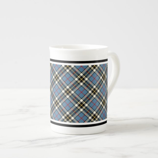 Taza De Porcelana Clan Thompson Vestido Tartán Luz Azul Placa (Derecha)