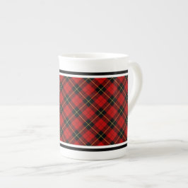 Taza De Porcelana Clan Wallace Tartán rojo y negro lugar