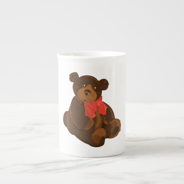 Taza De Porcelana Clipart del oso de peluche (Frente)