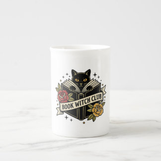 Taza De Porcelana Club de brujas del gato del logotipo del libro