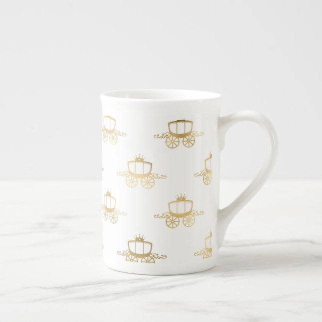 Taza De Porcelana Coches Dorados Cenicienta Princesa Real Magia (Derecha)