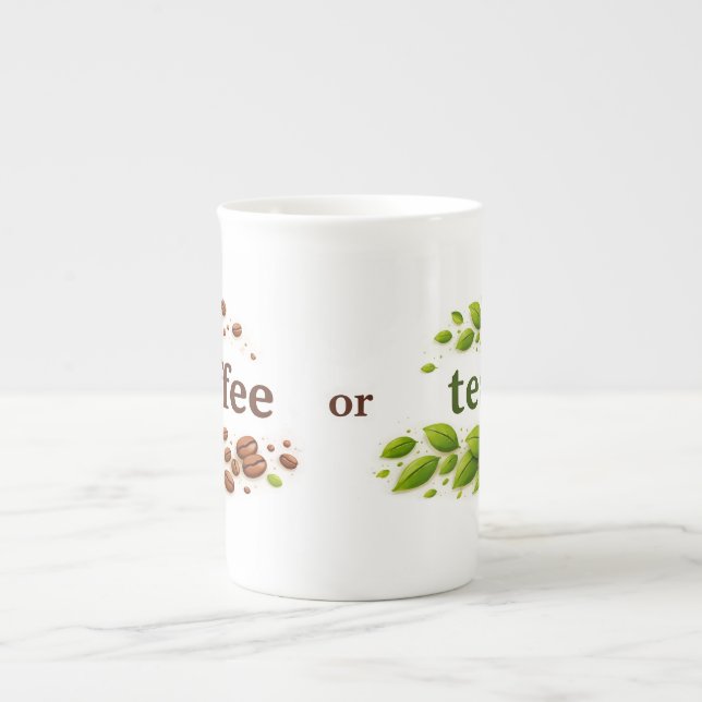 Taza De Porcelana Coffee or Tea White Bone China Mug (Frente)