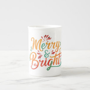 Taza De Porcelana Colección de mug china de moras y huesos brillante