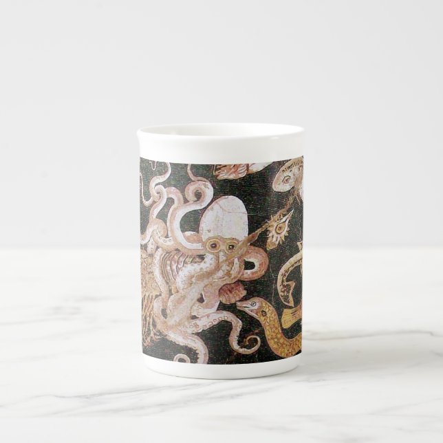 TAZA DE PORCELANA COLECCIÓN POMPEII / OCÉANO - ESCENA DE VIDA EN EL  (Frente)