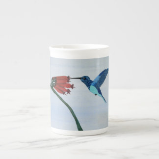 Taza De Porcelana Colibrí azul