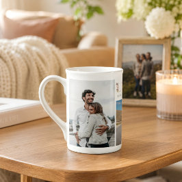 Taza De Porcelana Collage de fotos familiares personalizadas con 3 f